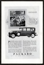 1927 PACKARD Sedan Vintage Antique Original Print AD | Hotel Gobelins Louis XIV