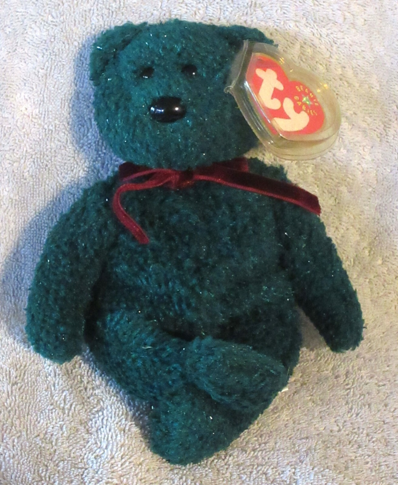 Ty Beanie Baby 2001 Holiday Teddy DOB  December 24, 2000 MWMT Free Shipping