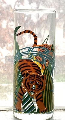 Panache Highball Jungle Glass Tropical Warrior  Tiger  Ice Tea Tumbler