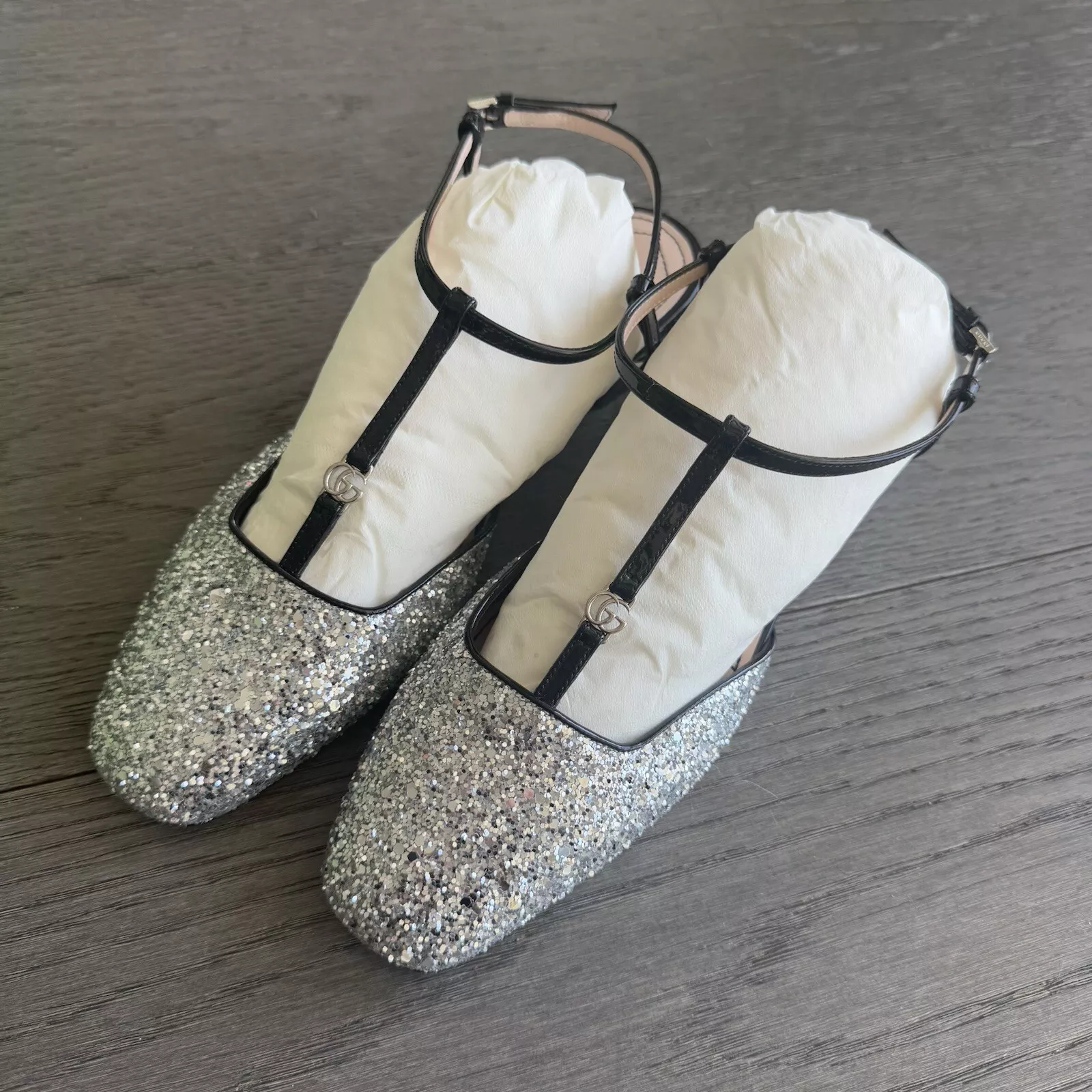 CHAUSSURES BALLERINES FEMME GUCCI GG MARMONT MADE IN ITALY 754138 pointure 37