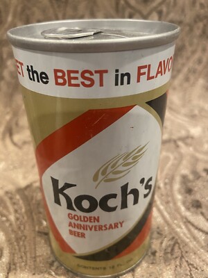 Kochs Koch s Beer Can Steel Vintage Pull Tab Top 2-sided panel 12 oz narrow seam