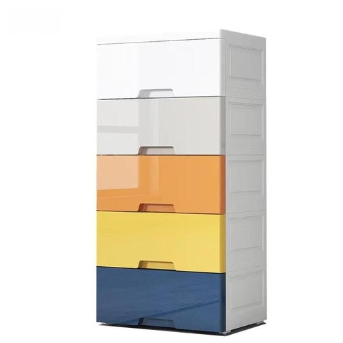 Armario de almacenamiento de plástico multicolor de 5 cajones caja de ropa para dormitorio