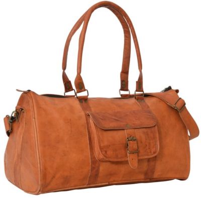 Sac Duffle En Cuir Marron Vintage - Bagage De Voyage Gym Week-end Unisexe - Neuf Sous Emballage