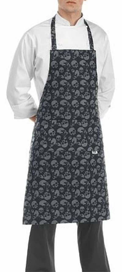 Egochef Latzschürze Black Skulls (Totenköpfe) Grillschürze Kochschürze ★KULT★