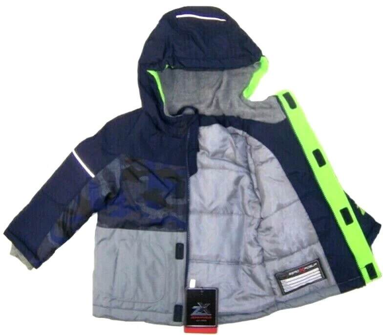 ZeroXposur Infant Boys 2 Pc Snowsuit NWT Gray Black Camo Size 24 Months - Image 2 of 4