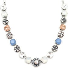 Mariana Cosmo Silver Necklace Air Blue Peach White Crystal Mix Mosaic 1055 NWT