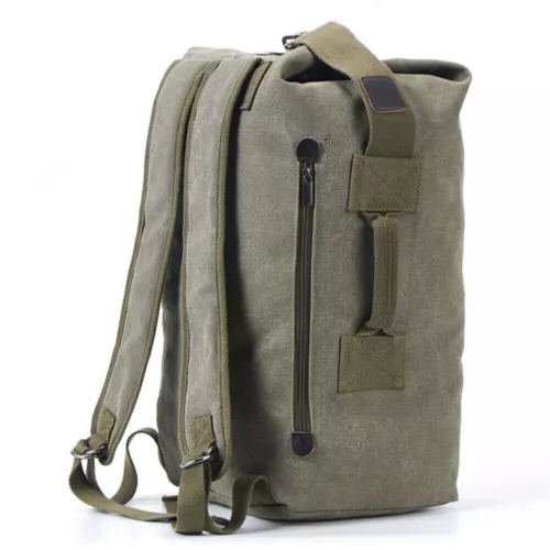 Mochila de lona para hombres Bolso de hombro Deportes Viaje Lona Militar Bolso de mano Equipaje - Imagen 11 de 42