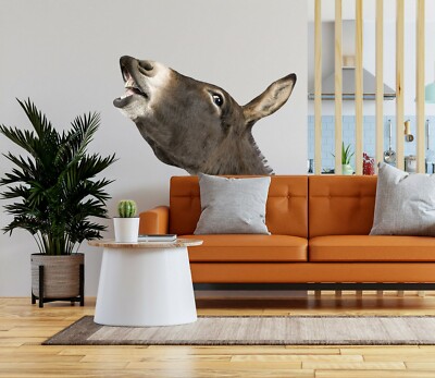 3D Esel Zähne H791 Tier Wallpaper Wandbild Poster Wandaufkleber Abziehbild Hone