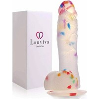 Dildo Realistischer KüNstlicher Penis Saugnapf Flexibel Silikon Konfetti 20Cm