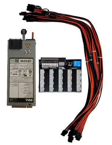 1850W PSU Power Supply Kit 220-240v for GPU Mining 20 6+2 PCIE 
