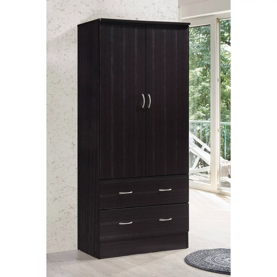 Armario De Ropa Closet Con Cajones Para Dormitorio Cuarto Madera Ropero Guardar - Imagem 2 de 4