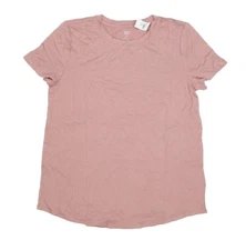Gap Luxe Crewneck Tee Shirt Blouse Mauve Pink Short Sleeve Soft Womens M