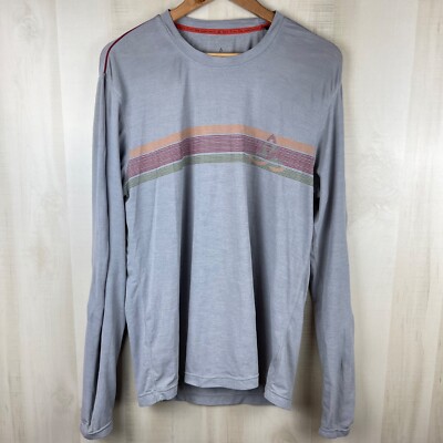 Prana Mens Calder Tech Performance Long Sleeve Graphic Print