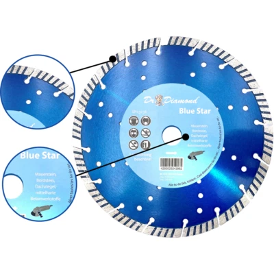 DR. DIAMOND Diamanttrennscheibe BlueStar Turbo Profi Ø125 Ø230 für Beton, Bordstein uvm.