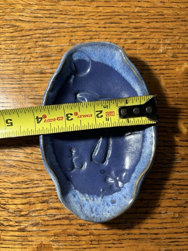 Palms Up Pottery blue palm tree spoon rest - Picture 3 of 4