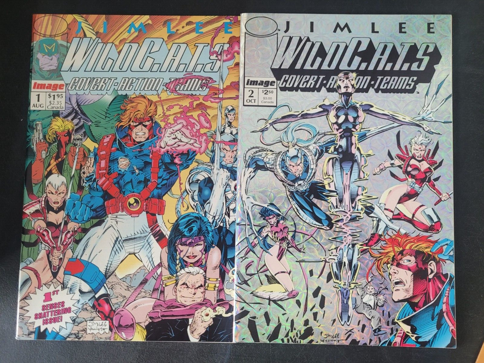 WILDCATS #1 & 2 (1992) IMAGE COMICS 1ST APPEARANCE! 1ST PRISM COVER! JIM LEE ART