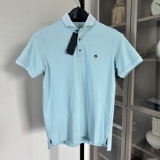 Greyson Cherokee Icon Golf Performance Short Sleeve Topaz Blue Polo Shirt S NEW