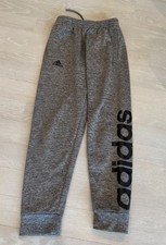 Adidas Youth Medium Gray Heather Jogger Sweatpants Big Logo Athletic Boys