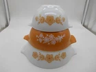 Lovely Set of 3 Vintage Pyrex Butterfly Gold Cinderella Mixing Bowls 441-443