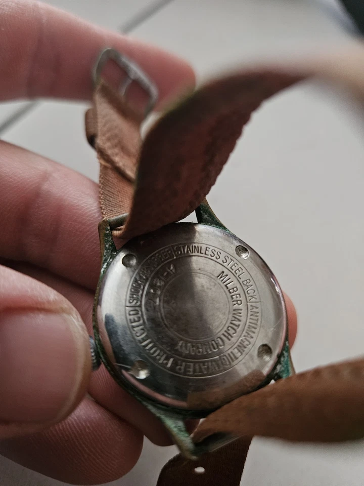 1950 Berman Milber relógio de pulso masculino 31mm para-choque automático estilo militar EB212 - Imagem 4 de 4