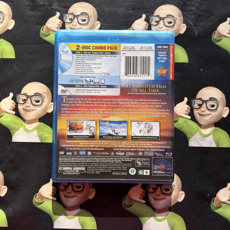 The Lion King~Blu-Ray + DVD~Diamond Edition~Disney~GUC~FREE SHIPPING - Image 2 of 4