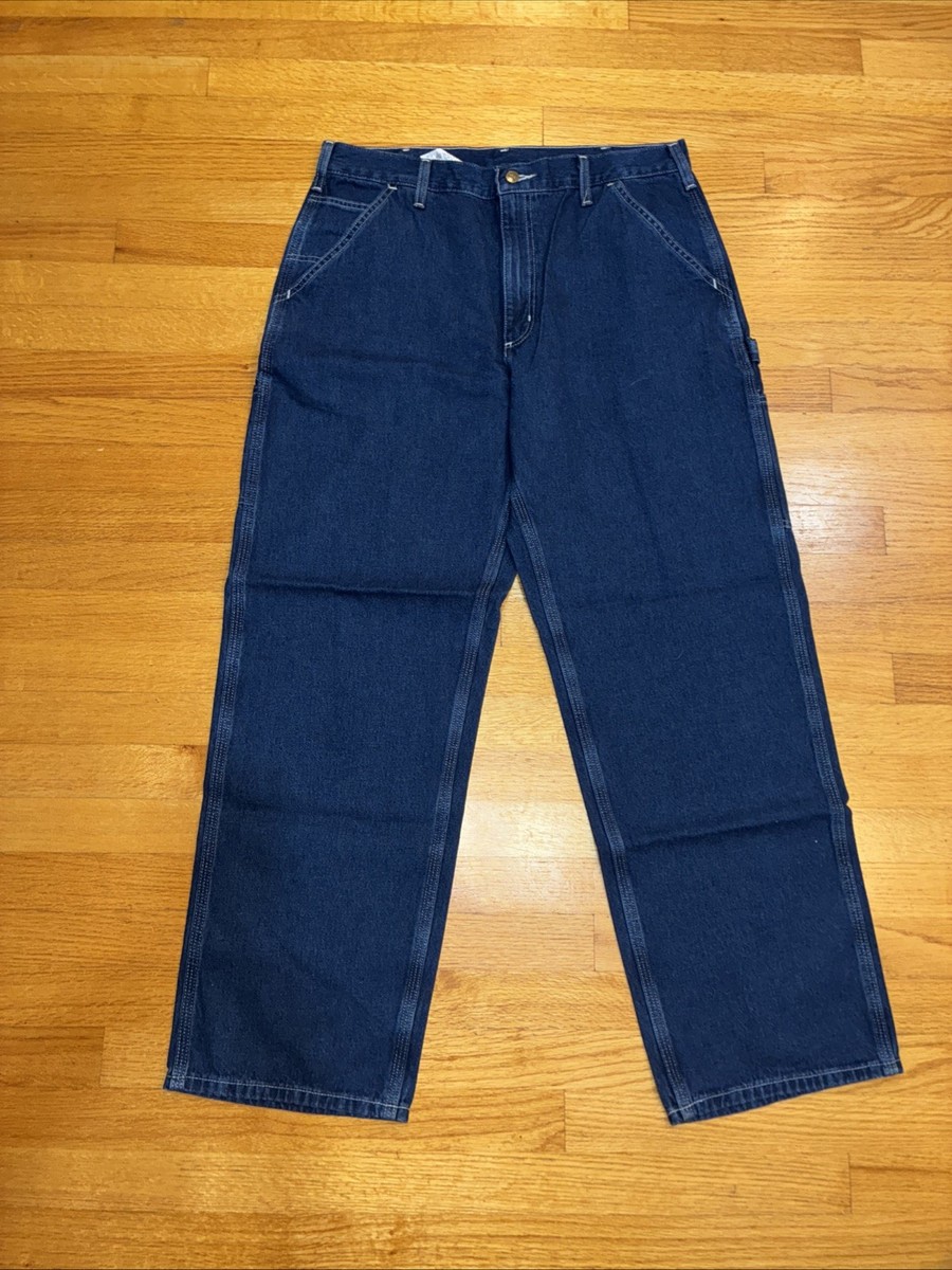 NWT Vintage 1990's Carhartt Denim Work Dungaree Jeans 36 X 32