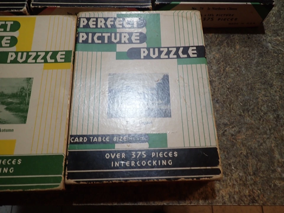 Lot of 5 Vintage 375+ Piece Jigsaw Perfect Picture Puzzle - Card Table Size - Image 3 of 4
