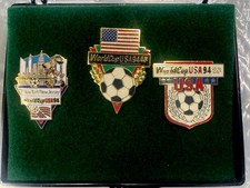 1994 World Cup Soccer 3 Pin set FIFA New York/New Jersey USA 94 New in Box