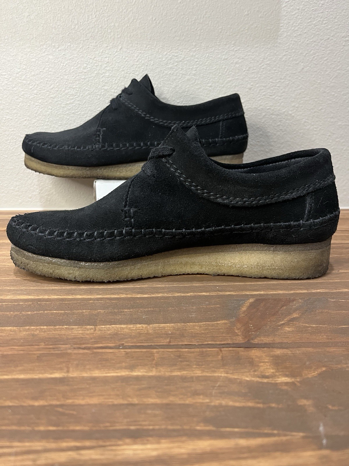 Clarks Originals Wallabee Black Women's Earth Shoe Moccasin Charles Stead Sz 9US