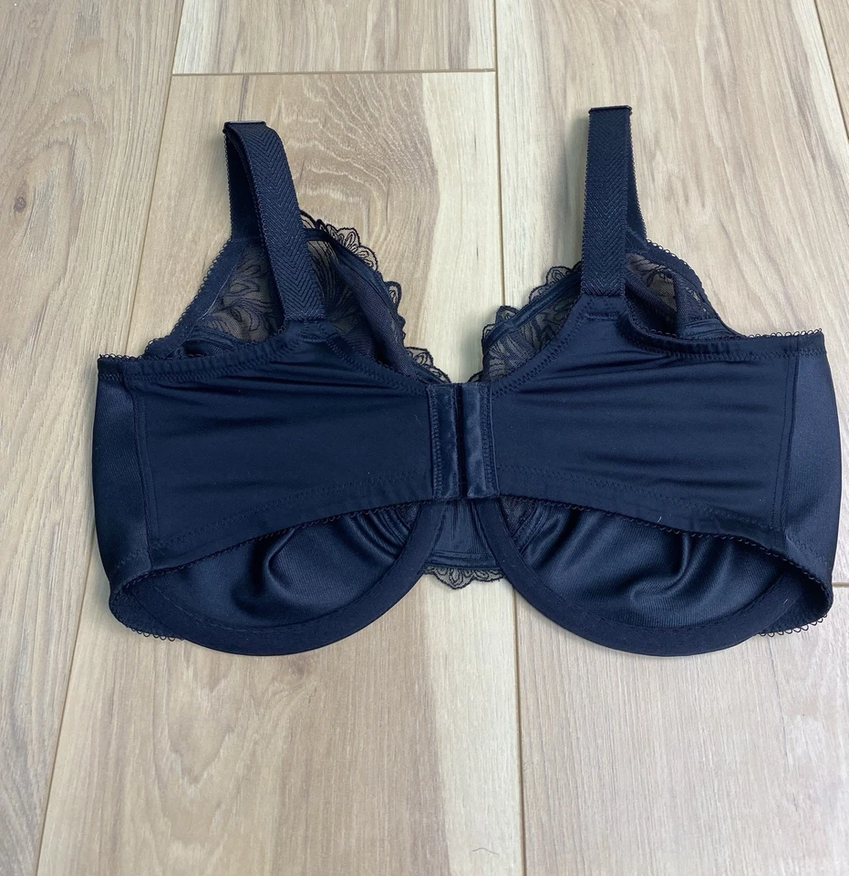 Sujetador minimizador Wacoal 857361 Slim Silhouette negro bordado con aros 38G Foto 2 de 4