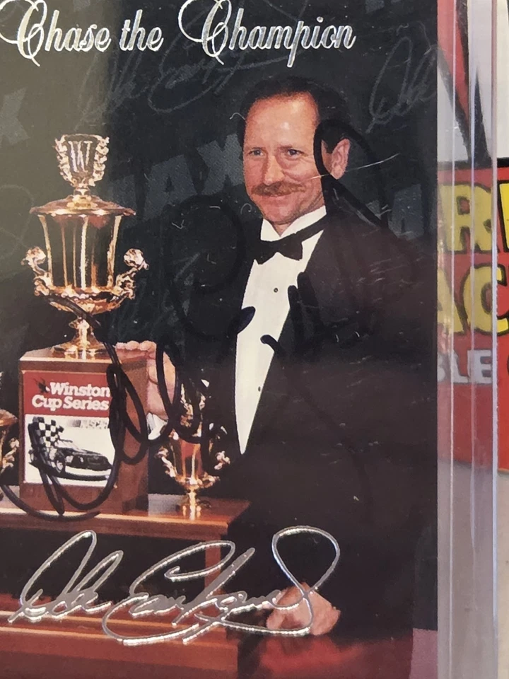 Dale Earnhardt Sr. 1995 Maxx Racing IN PERSON ON CARD AUTOGRAPH In Black Sharpie - Image 3 of 3