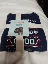 Cat Jack 2-Piece Pajama Set Baby's Size 12M Blue Christmas Dinosaur X12