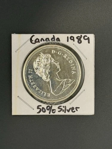 50% Silver 1989 ROYAL CANADIAN MINT MACKENZIE RIVER 500 PROOF $1 23.33 Grams