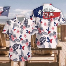 Texas Girl Hawaiian Shirt Funny Patriotic USA...