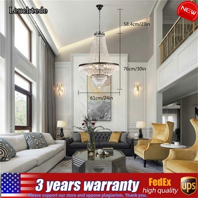Modern Gold Crystal Chandelier Luxury Large Ceiling Pendant Light Fixtures