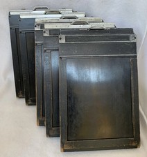 5 Vintage Wooden Graflex 4 X 5 Graphic Film Holder Type 5, two Slides Each