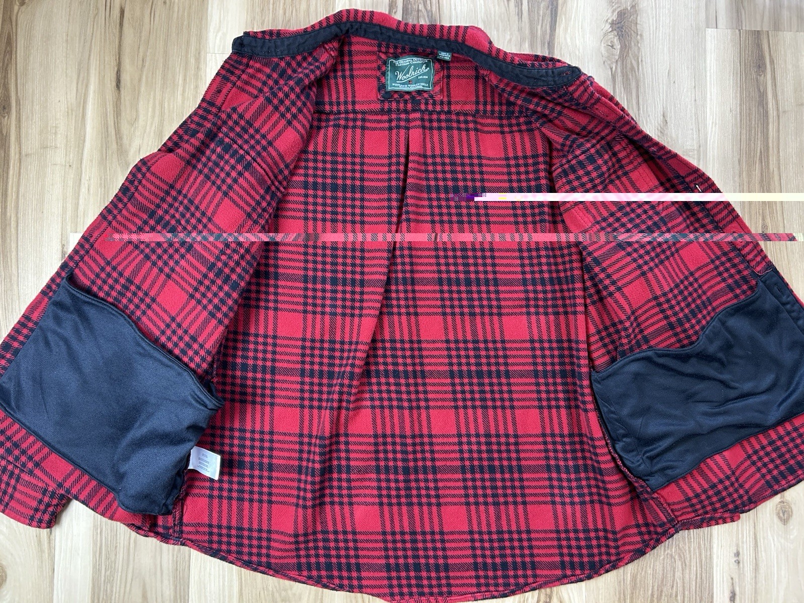 WOOLRICH Brawny Flannel Shirt Jacket Ruby Red Bla… - image 8
