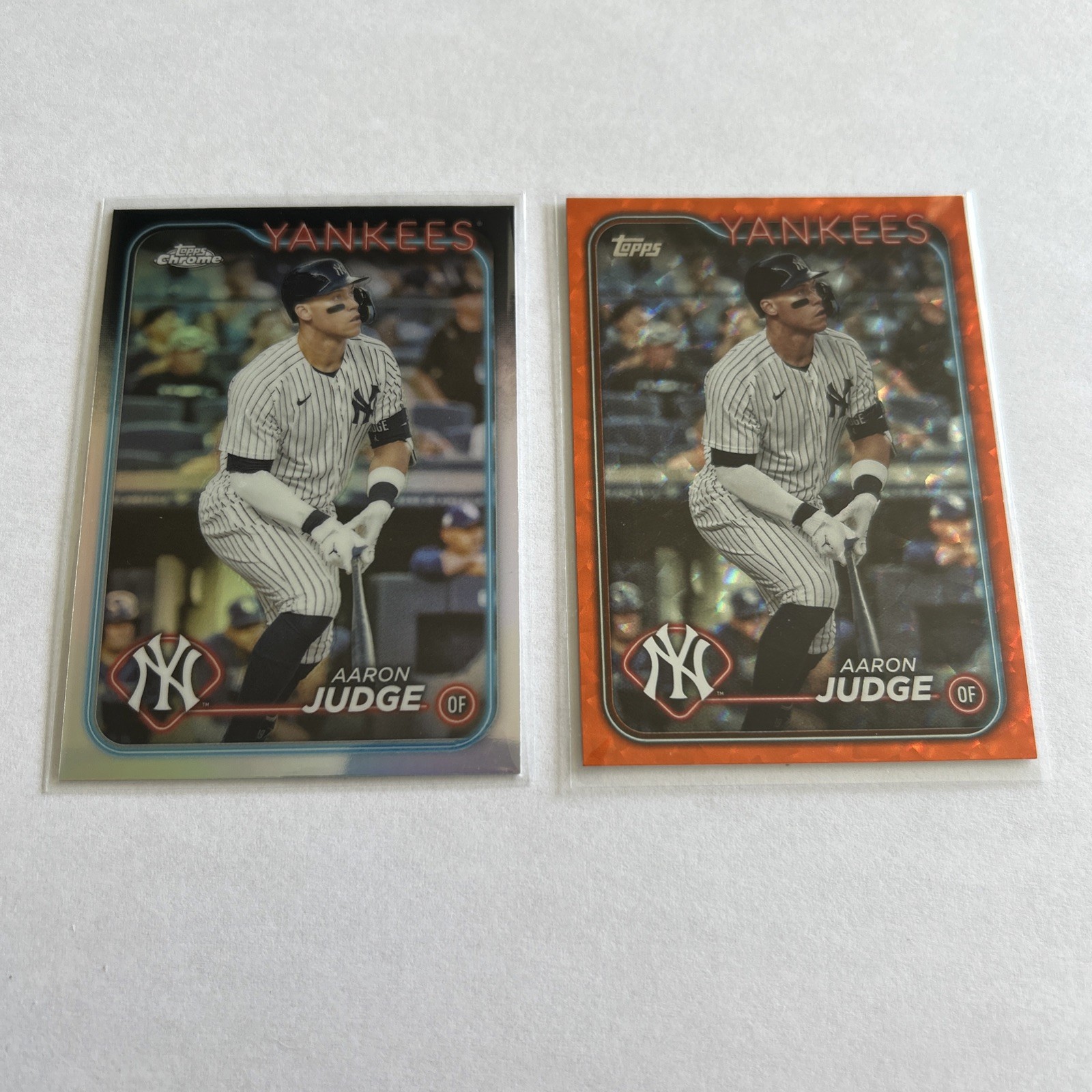 2024 Topps Chrome Aaron Judge #50 Refractor + 2024 Topps Aaron Judge #99 /299