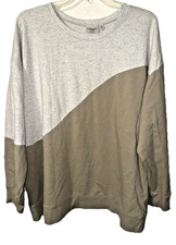 Torrid Super Soft Fleece Sweatshirt Gray and Tortilla Brown Size 2