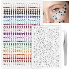 Face Gems Self Adhesive Festival Face Jewels, Stick on Rhinestones for Makeup