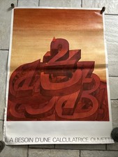 OLIVETTI: MANIFESTO LE CALCUL (FOLON)-FORMATO CM.100x70