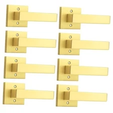 Probrico Paquete de 2 manijas de puerta ficticias doradas, Dummy-with screws 8