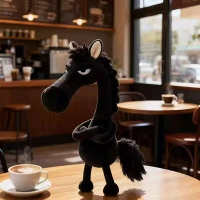 2026 Lucky Black Horse Zodiac Plush Keychain – Cute Year of the Horse Bag Charm