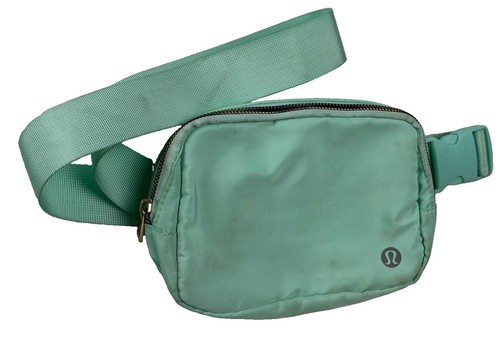 Lululemon Waist/Crossbody 8” X 5” X 1” Pale Green 2 Zip Adjustable Buckle Strap