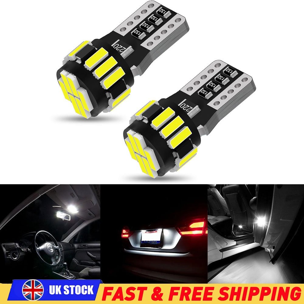 AUXITO 168 194 192 2825 T10 LED Side Marker Light Bulbs White Canbus Error Free
