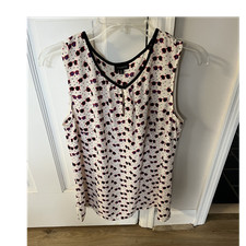Talbots Womens M Sleeveless V-Neck Tank Top P...