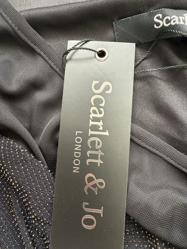 Abito da festa Scarlett & Jo nero oro lurex glitter a cuore taglia 12 prezzo consigliato £ 75 - Foto 8 di 20