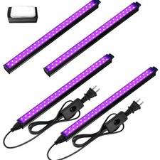 LED Black light 10W 1FT, Magnetic LED Black Lights for Glow Party, Fluorescen...