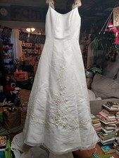 davids bridal santa monica Vintage Wedding Dress White Size 14