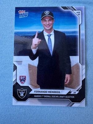Topps Now Fernando Mendoza Vegas Quasterback 23. April 2026 RC Rookie Card FMEN